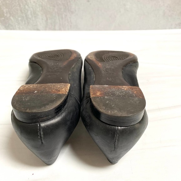 Attilio Giusti Leombruni Black Leather Cap Toe Buckle Flats Size 8.5 - Picture 10 of 11
